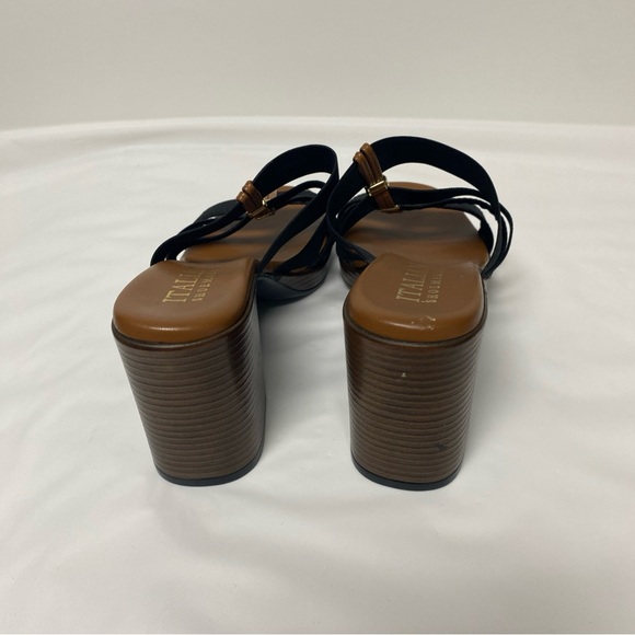 Italian Shoemakers Women's Black Slip On Sandals Black Block Heels Size 9.5 - Picture 4 of 5